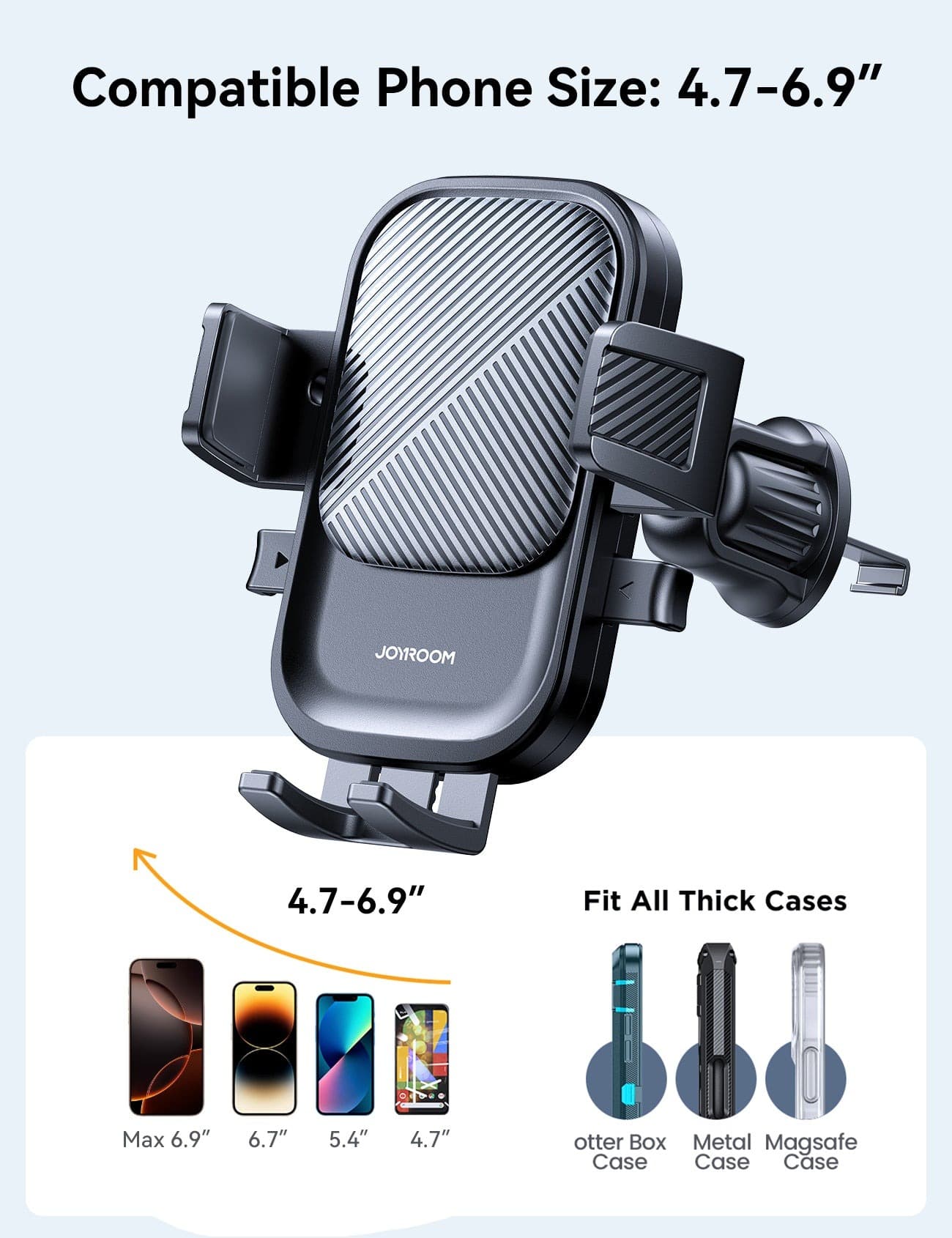 JOYROOM JR-OK6 Mechanical Car Phone Mount With One-Touch Lock 360° Rotation — image 3