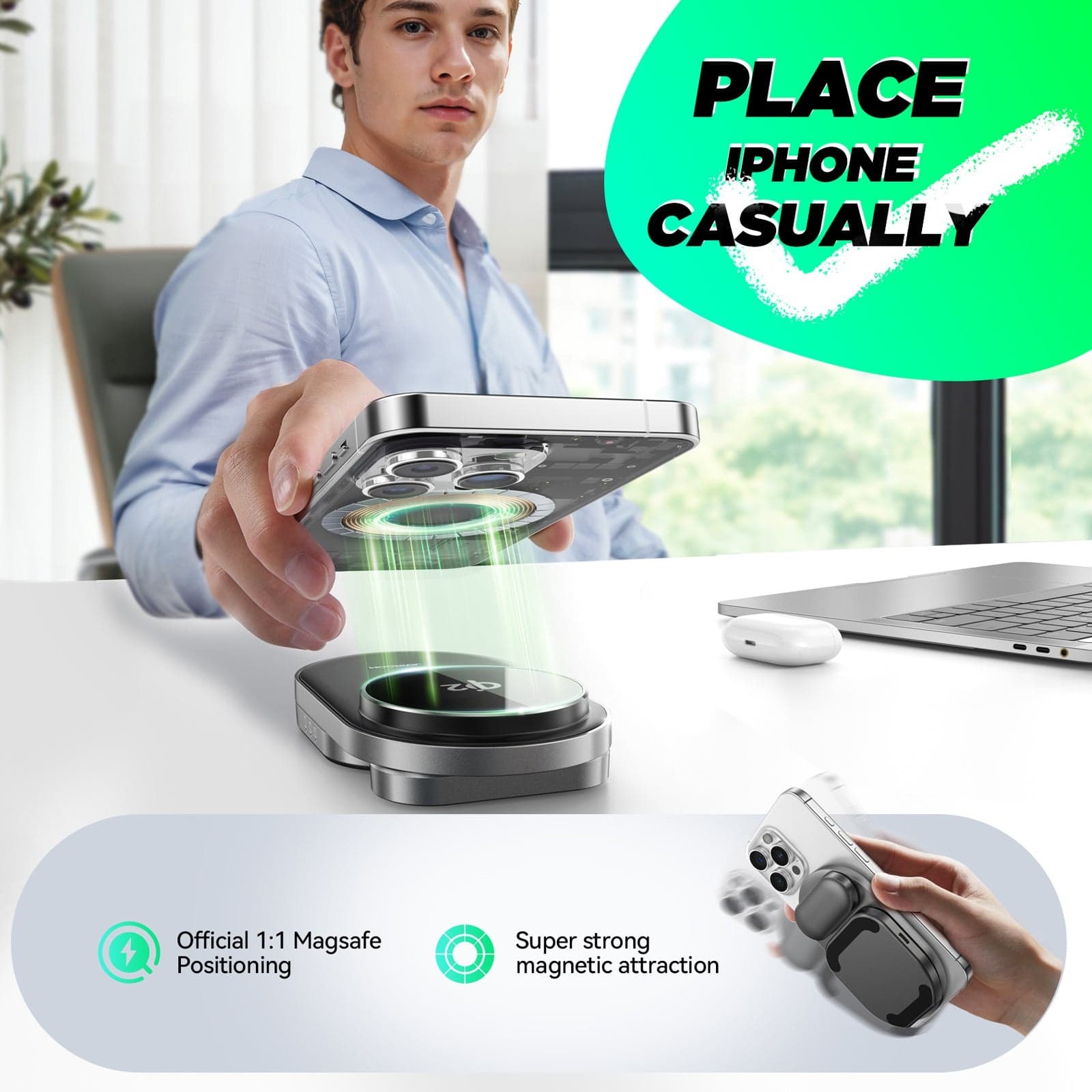 Joyroom JR W17 15W Multi-Device 3-in-1 Fast Wireless Charging Station — image 4
