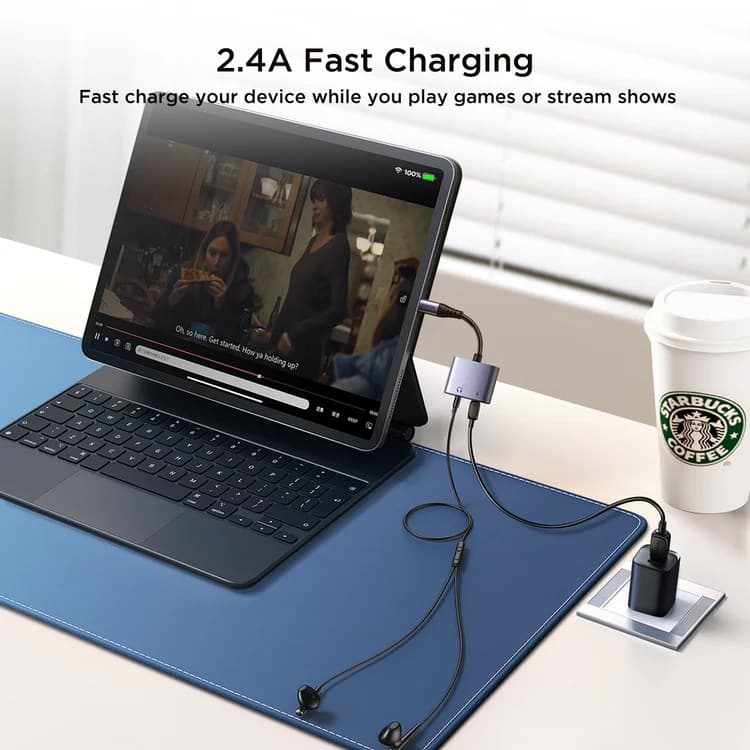Joyroom SY L01 “Call Version” Audio Transfer Series 2 In 1 Audio Adapter Lightning To 3.5mm+Lightning — image 3