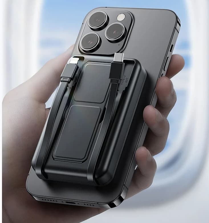 JPD Power 10000mAh Magnetic Wireless Powerbank With Cable And Stand — image 4