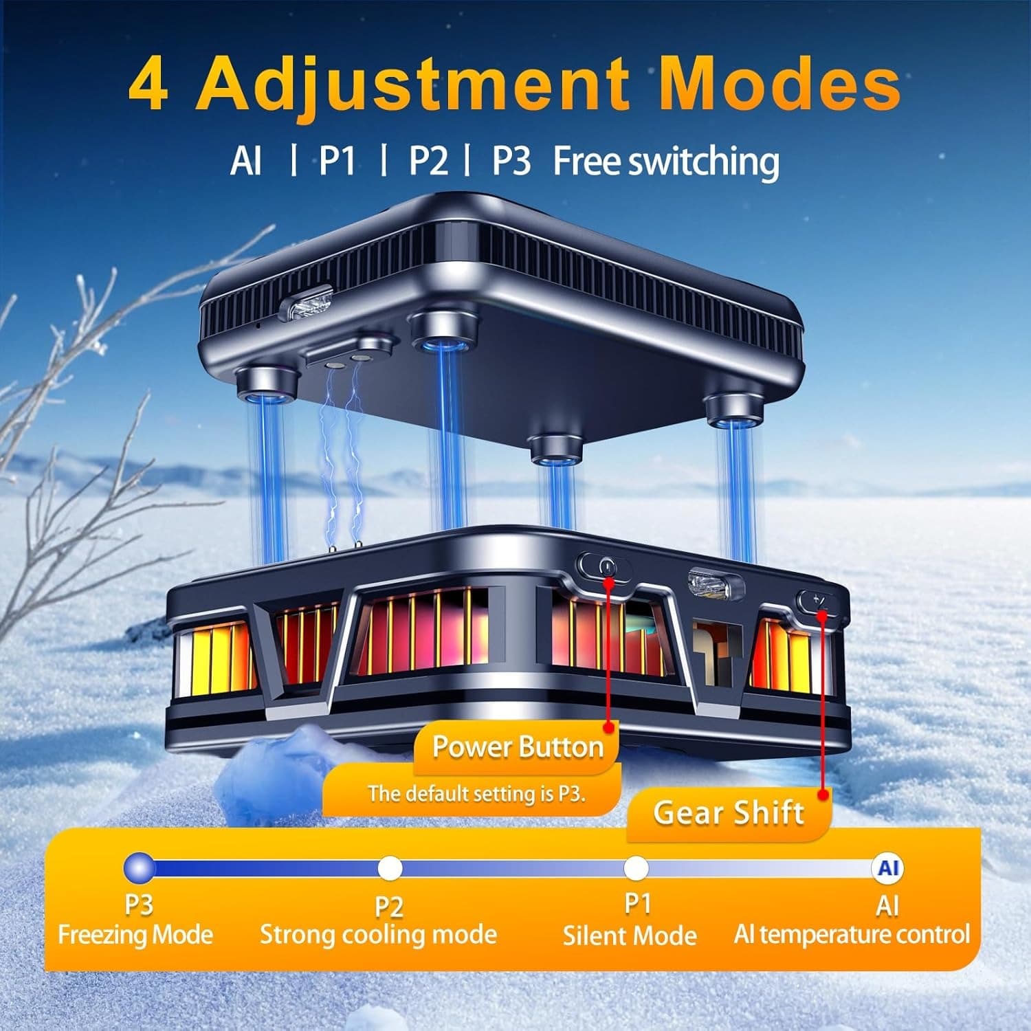 K18 Magnetic Rechargeable Phone Cooler With RGB Fan — image 6