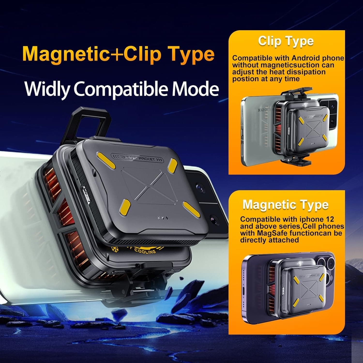 K18 Magnetic Rechargeable Phone Cooler With RGB Fan — image 3