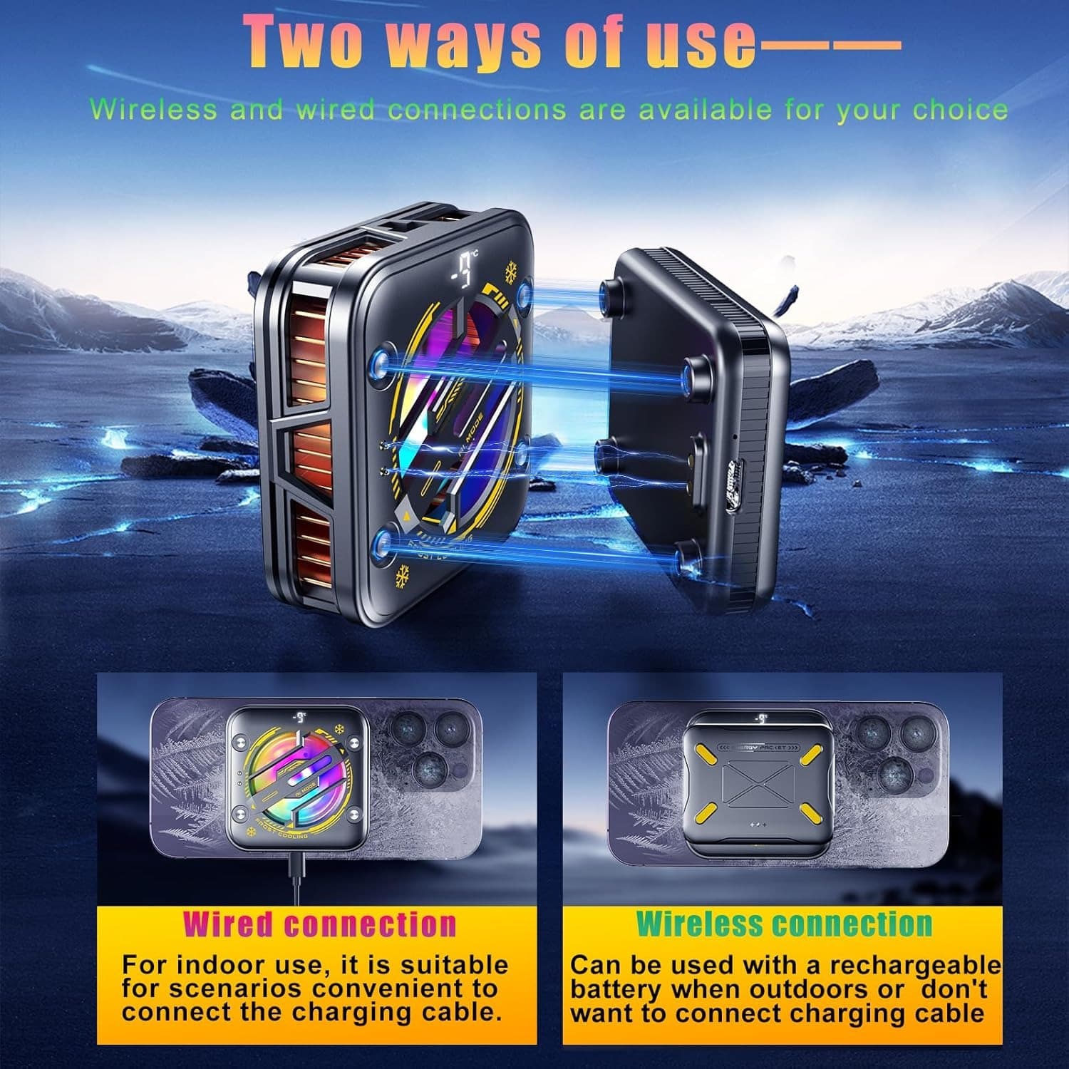 K18 Magnetic Rechargeable Phone Cooler With RGB Fan — image 5