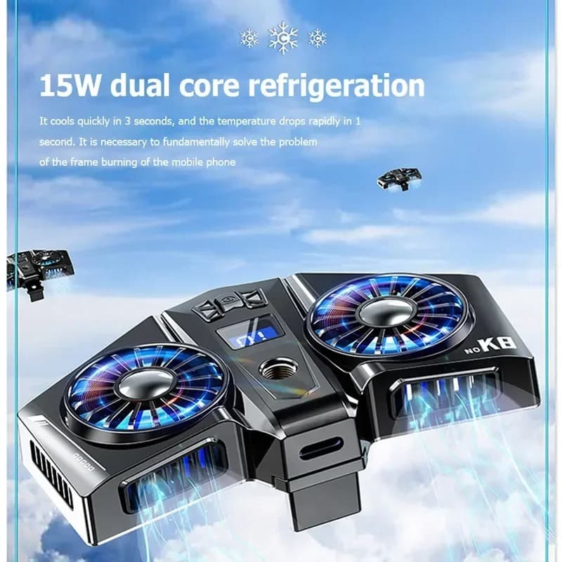 K8 Magnetic Mobile Cooler Fan Radiator Universal Phone Cooler for Gaming & Live Streaming — image 2
