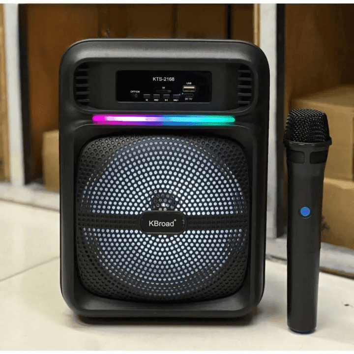 Kbroad KTS 2168 Powerful Sound and Deep Bass Bluetooth Speaker With Wireless Mic RGB Lights 8-Inch Woofer — image 4