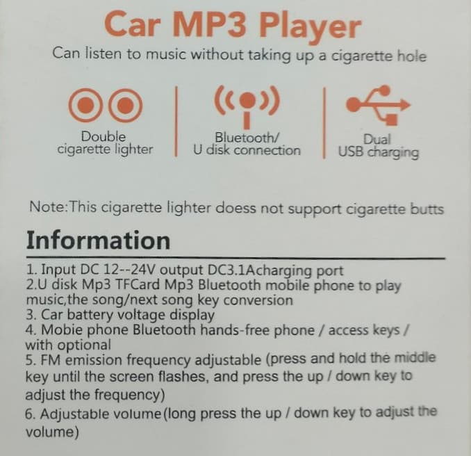 KC01 Car FM Bluetooth MP3 Player With Dual USB Charging Ports — image 2