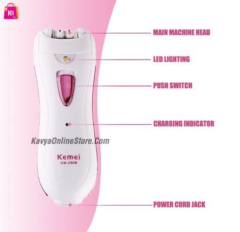 Kemei KM290R Rechargeable Women Epilator Shaver — image 2