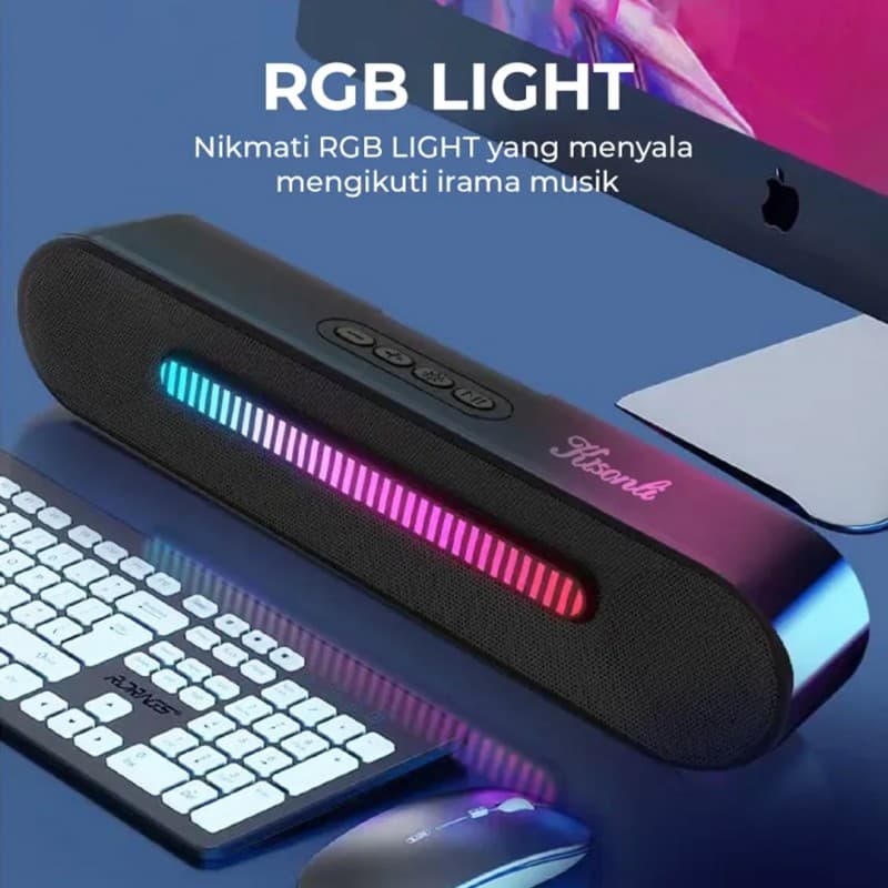 Kisonli LED 916 Wireless Bluetooth Longbar Speaker With RGB Lights — image 2