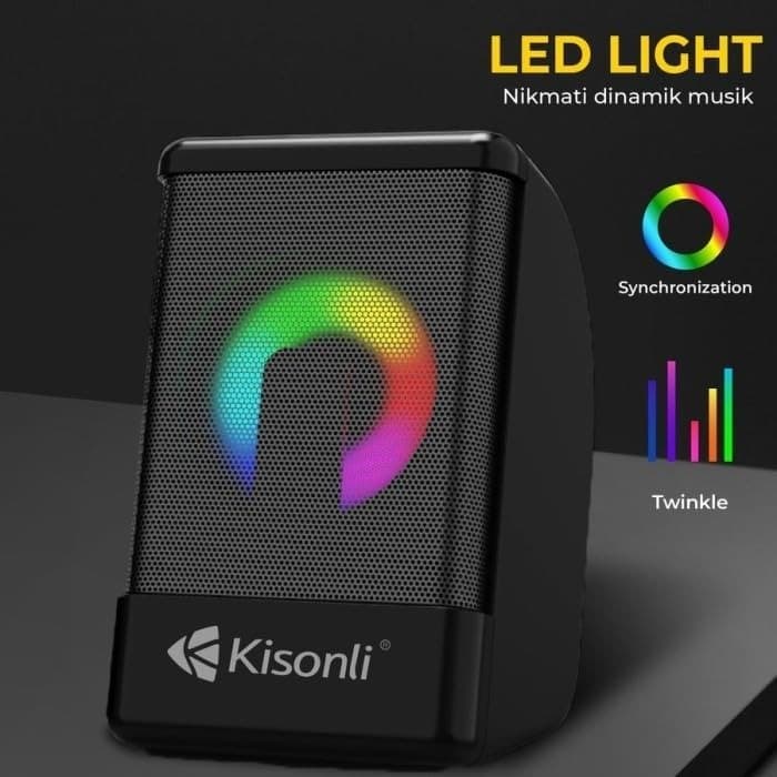 Kisonli X12 RGB LED Multimedia USB Speaker – Creative Lighting Stereo Sound — image 5