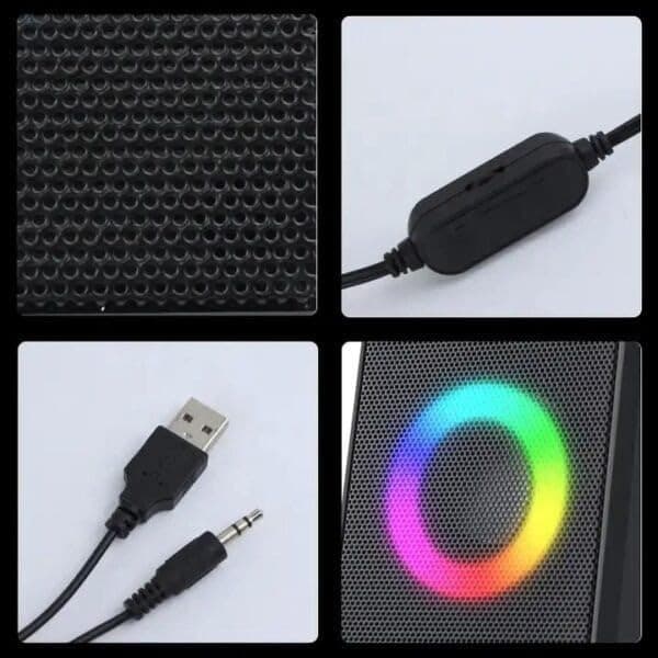 Kisonli X12 RGB LED Multimedia USB Speaker – Creative Lighting Stereo Sound — image 6