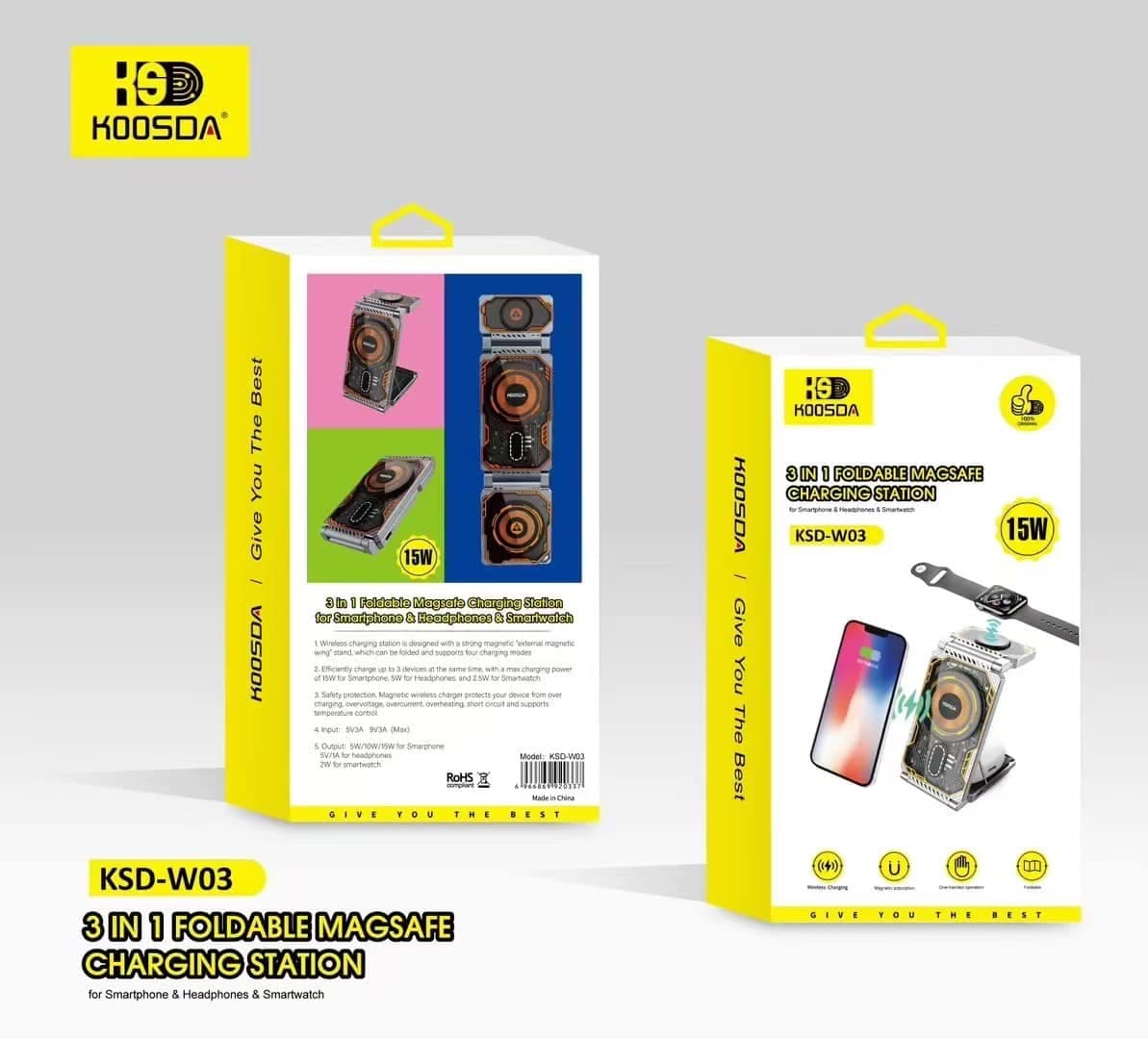 Koosda KSD W03 Foldable 3 In 1 Wireless Charger — image 6