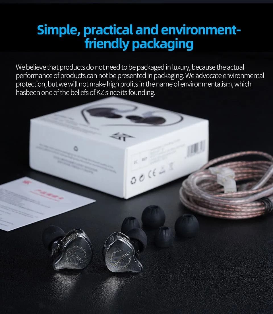 KZ EDC PRO Detachable In Ear Monitors IEM Earphone With Mic — image 3