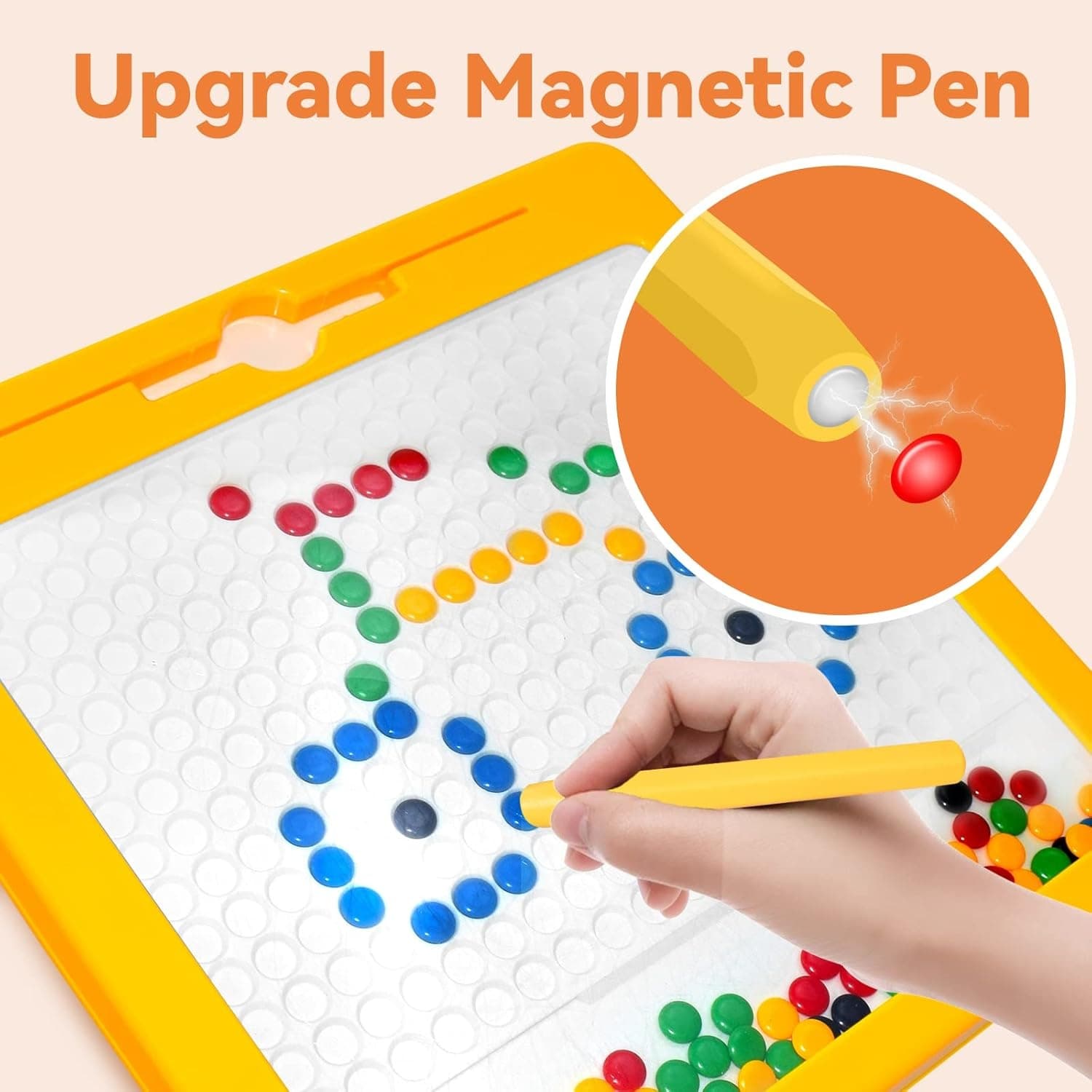 Large Magnetic Drawing Board For Kids Montessori Color Matching Dot Art Toy with 2 Pens — image 4