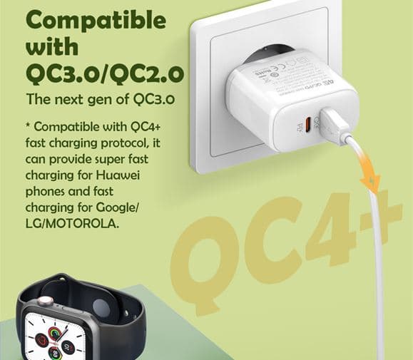 LDNIO A2526C 45W Dual USB QC4.0 Super Fast Charger With USB C Cable — image 3