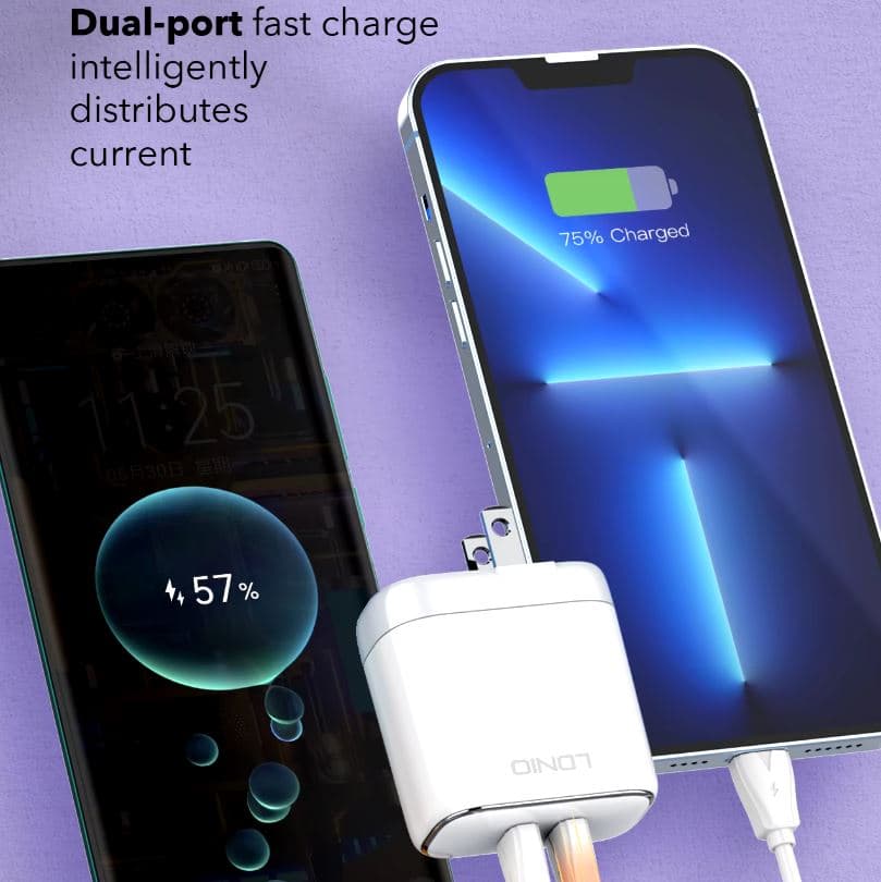 LDNIO A2528C Super Fast Charging 35W With Dual PD Charger With Type-C Cable — image 2