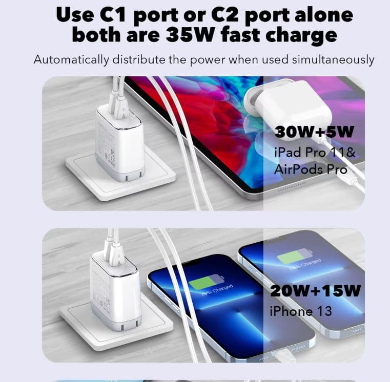 LDNIO A2528C Super Fast Charging 35W With Dual PD Charger With Type-C Cable — image 4