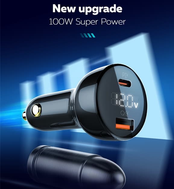 LDNIO C101 100W Dual USB Super Fast Car Charger — image 2