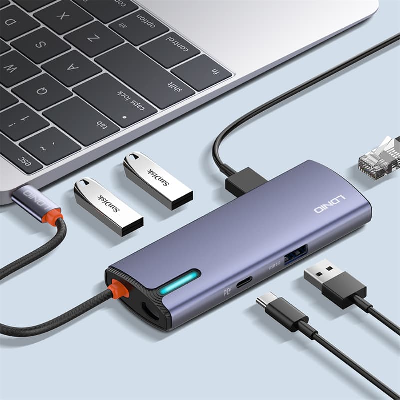 LDNIO DS-16U Type C Docking Station 6 in 1 To USB PD Power USB 3.1 Multi Port Usb C Hub — image 1