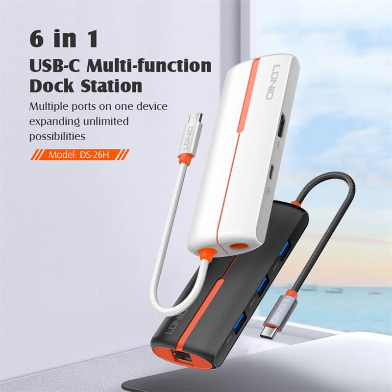 Ldnio DS 26H Type C 6 In 1 Docking Station HDMI RJ45 USB — image 2