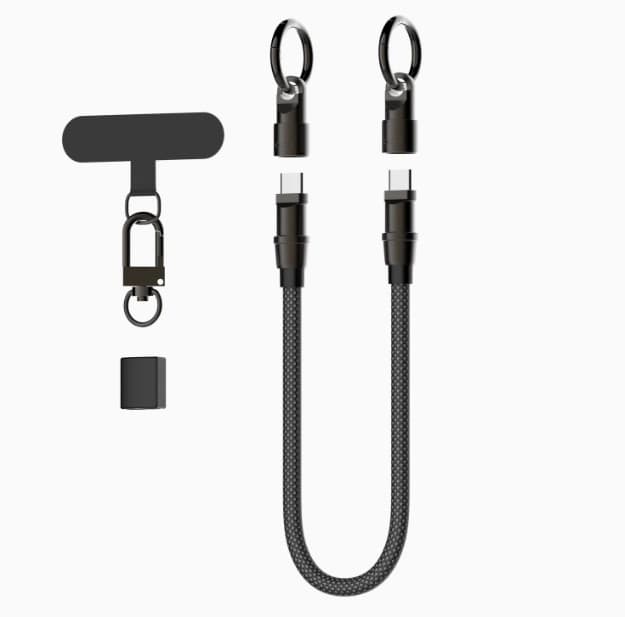 LDNIO LC22c 2-in-1 Multifunctional Phone Lanyard & 65W USB-C To C Fast Charging Cable (30cm) — image 1