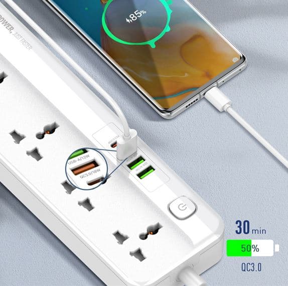 LDNIO SC5415 Power Strip With USB Port And Switch Button 2500 Watt — image 2