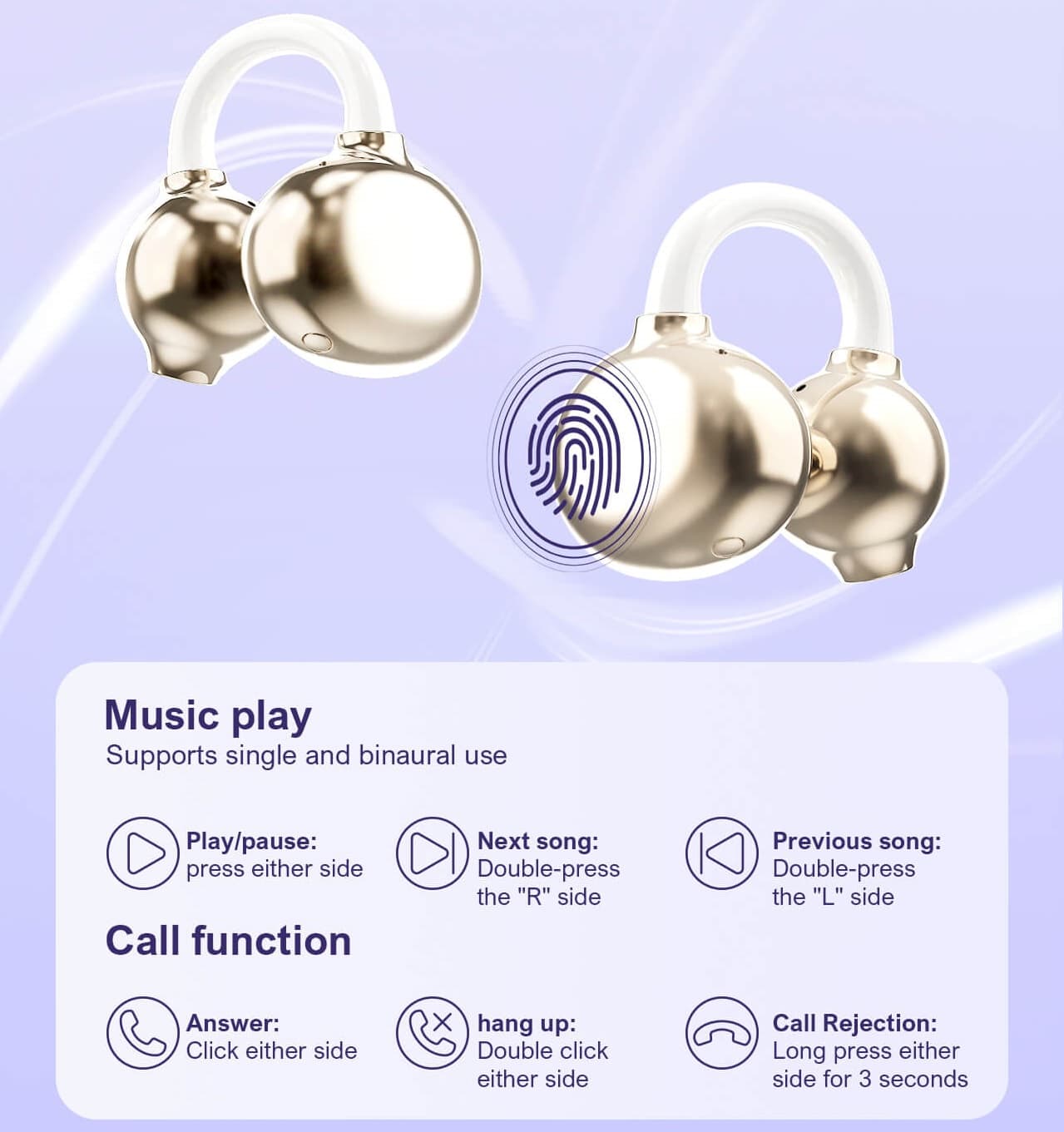 LDNIO T08 Wireless Stereo Bluetooth Open Ear Wireless Earbuds — image 2