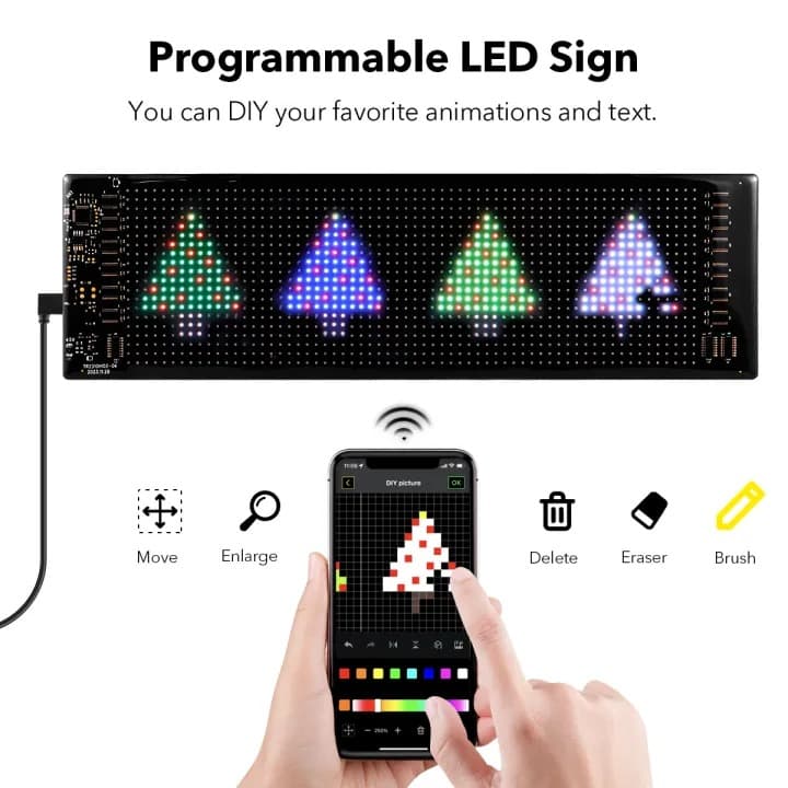 LED Matrix Panel Light 1 Feet Smart Bluetooth LED Display Screen App Control — image 3