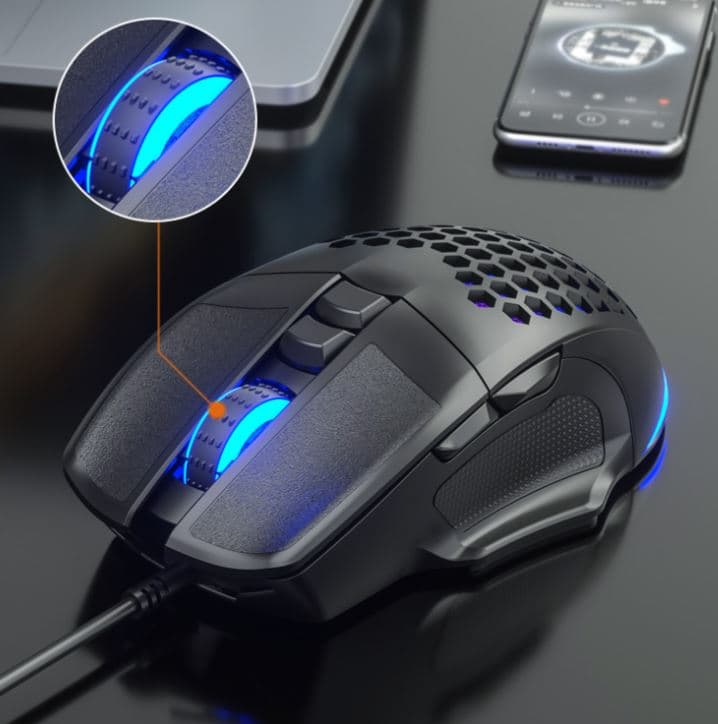 Lenovo Lecoo MS107 Wired RGB LED Illuminated 3200DPI 7 Button Wired Gaming Mouse — image 2