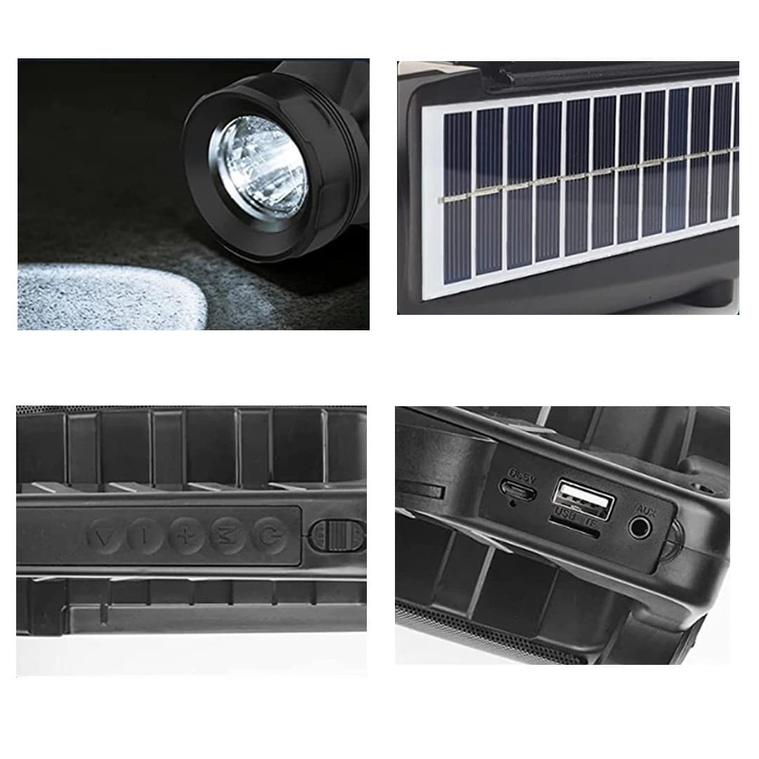 LP V36 Solar Charging Outdoor Wireless Speaker With FM BT USB TF AUX TWS MIC Flash Light — image 4