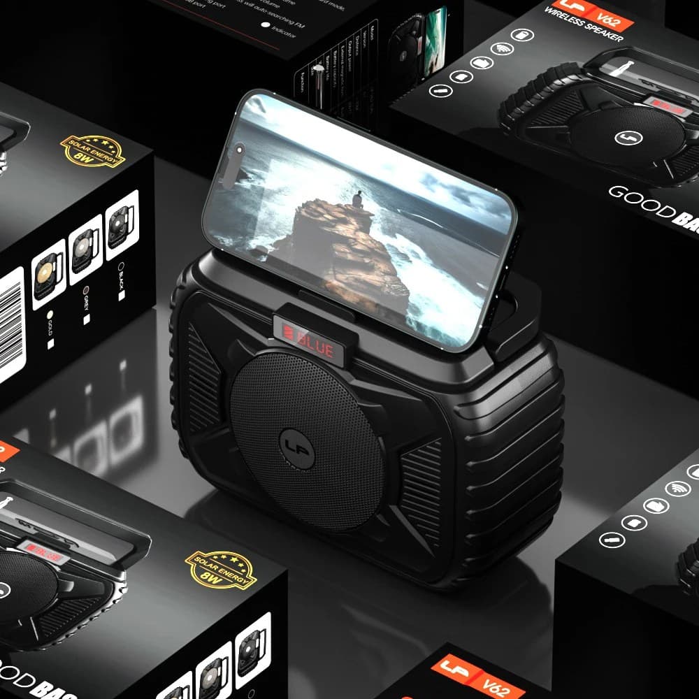 LP V62 TWS Wireless Bluetooth V5.1 Portable Speaker Super Bass FM Radio TF Slot USB Drive — image 3