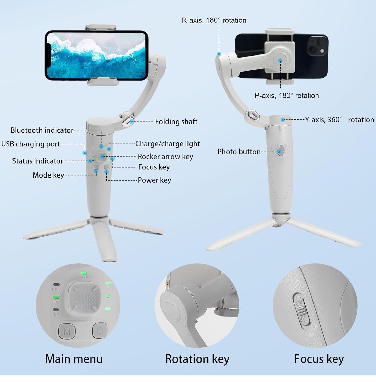 M1 Foldable 3 Axis Gimbal Stabilizer — image 2