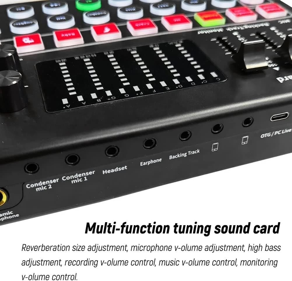 M9 Audio Interface Sound Card Live Voice Mixer External USB Sound Card Multiple Effects Mixer Board — image 2