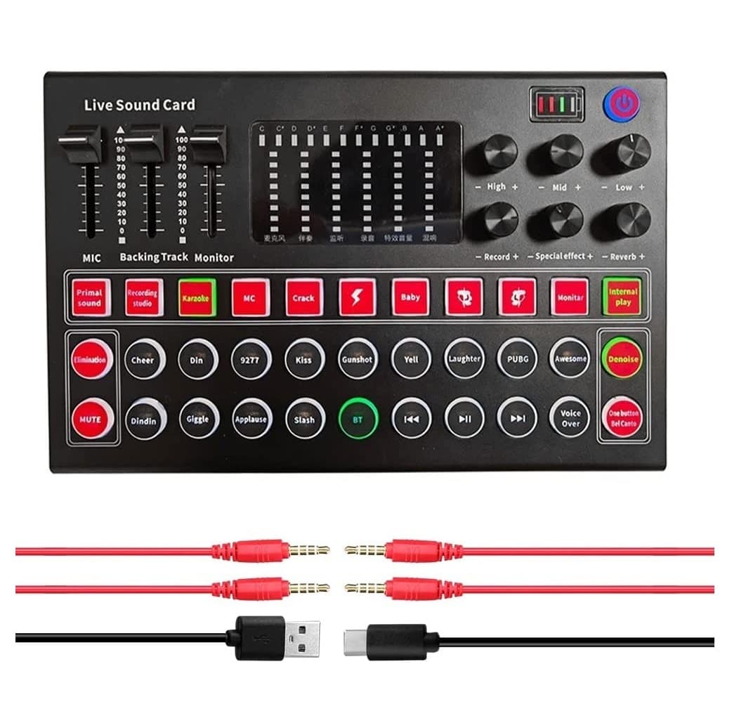 M9 Audio Interface Sound Card Live Voice Mixer External USB Sound Card Multiple Effects Mixer Board — image 5