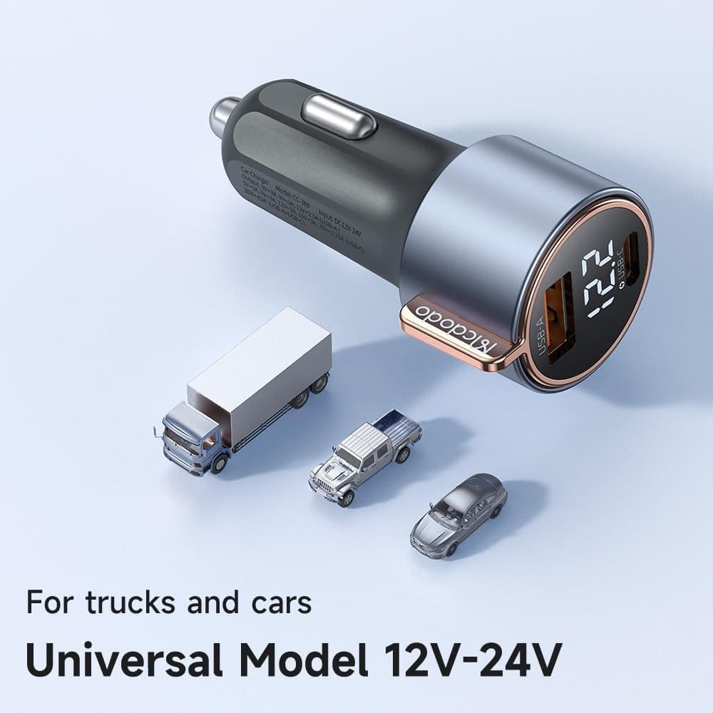 Mcdodo CC369 75W Dual Port USB-A+C Fast Car Charger Adapter — image 2