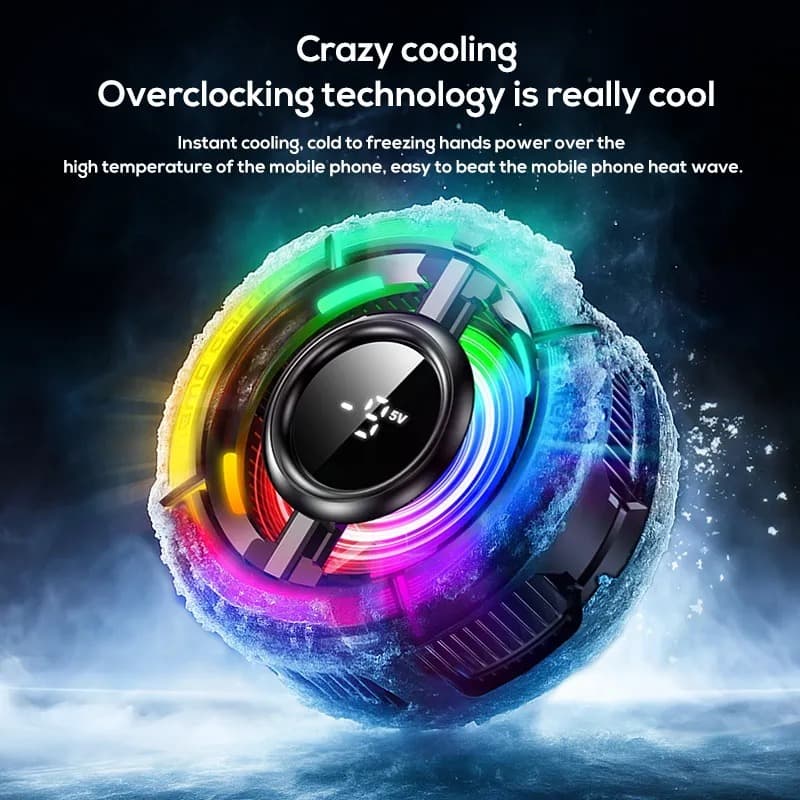 MEMO CX15 AI Digital Display Mobile Cooler Fan Colourful LED Light — image 3