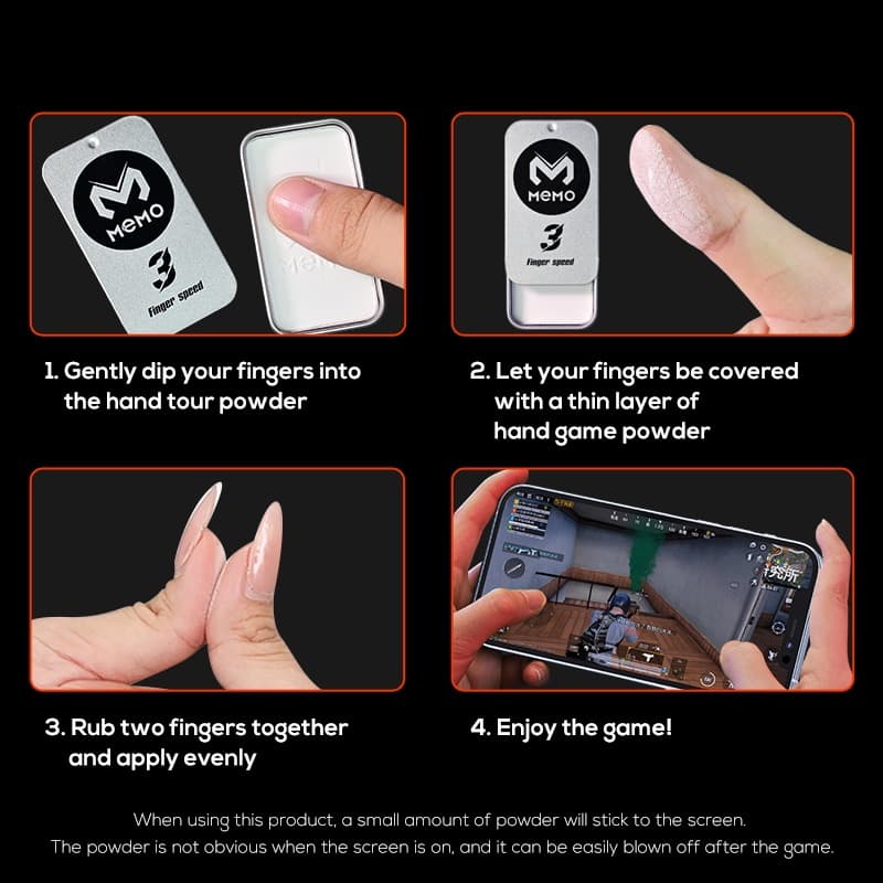 Memo FS03 Finger Speed 3 Anti Sweat Gaming Finger Dust Powder Grip Enhancer β image 3