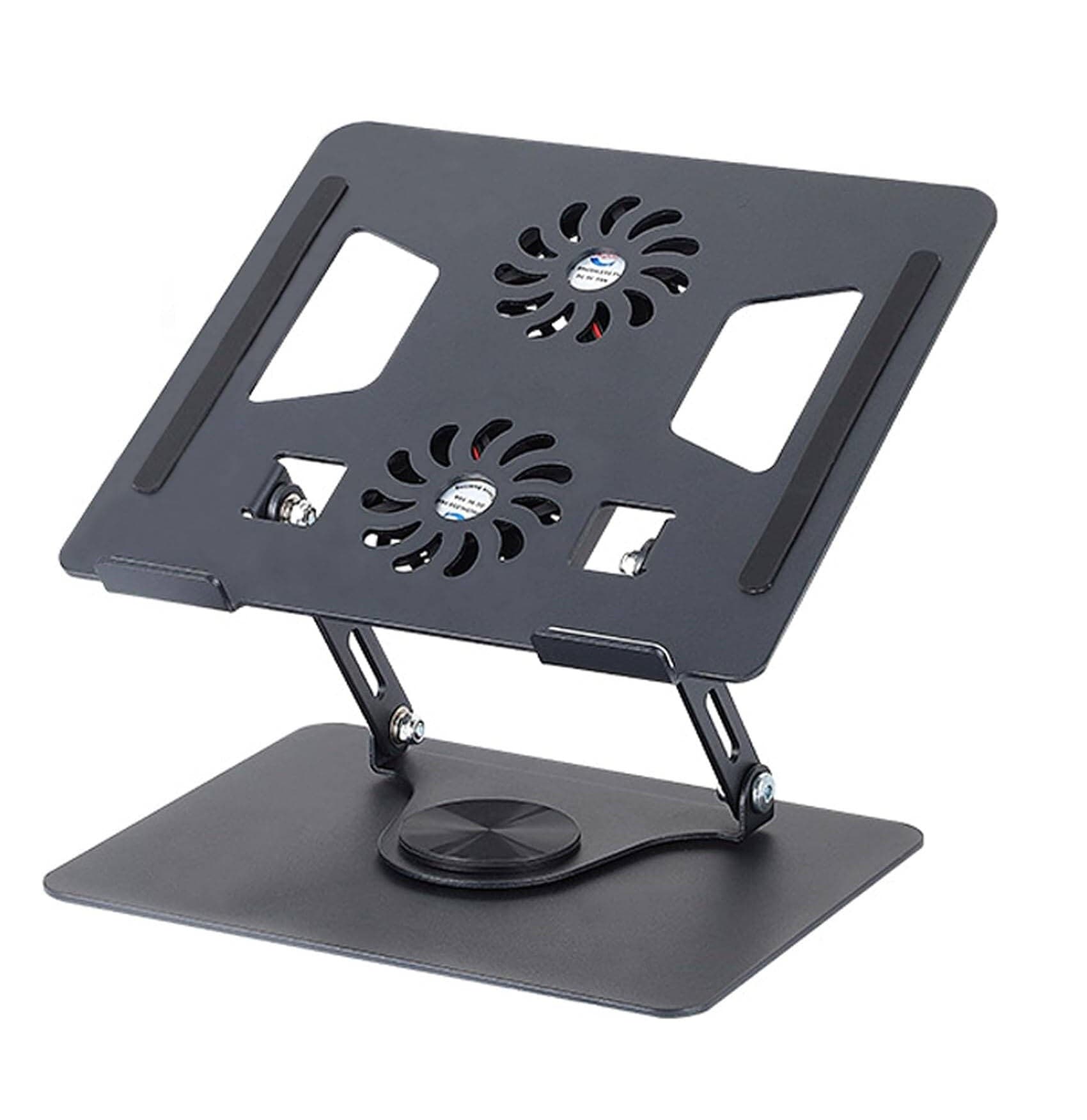 Metal Laptop Stand With Dual Cooling Fan 360 Rotating — image 1