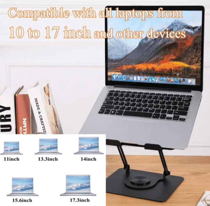 Metal Laptop Stand With Dual Cooling Fan 360 Rotating — image 5