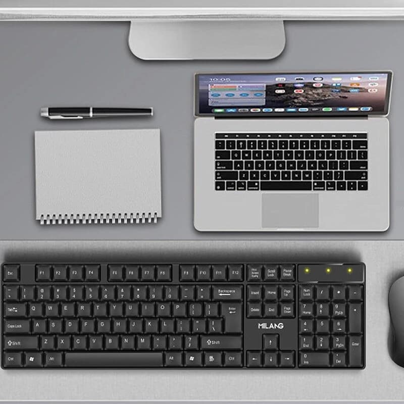 MILANG W550 2.4G Wireless Keyboard & Mouse Kit 104 Keys Ergonomics Office Keyboards 3 Keys 1000DPI Mice — image 3