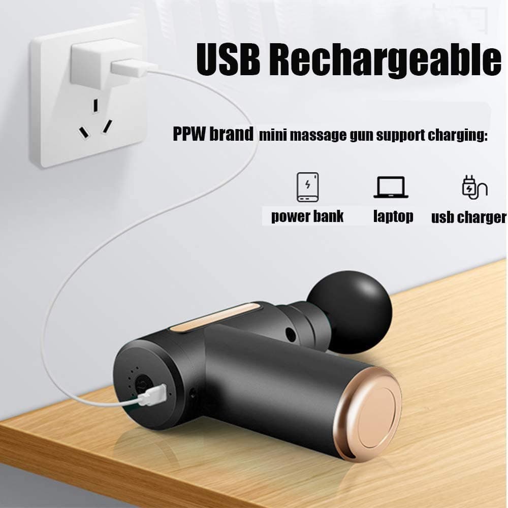 Mini Electric Massage Gun USB Rechargeable With 4 Massage Heads — image 5