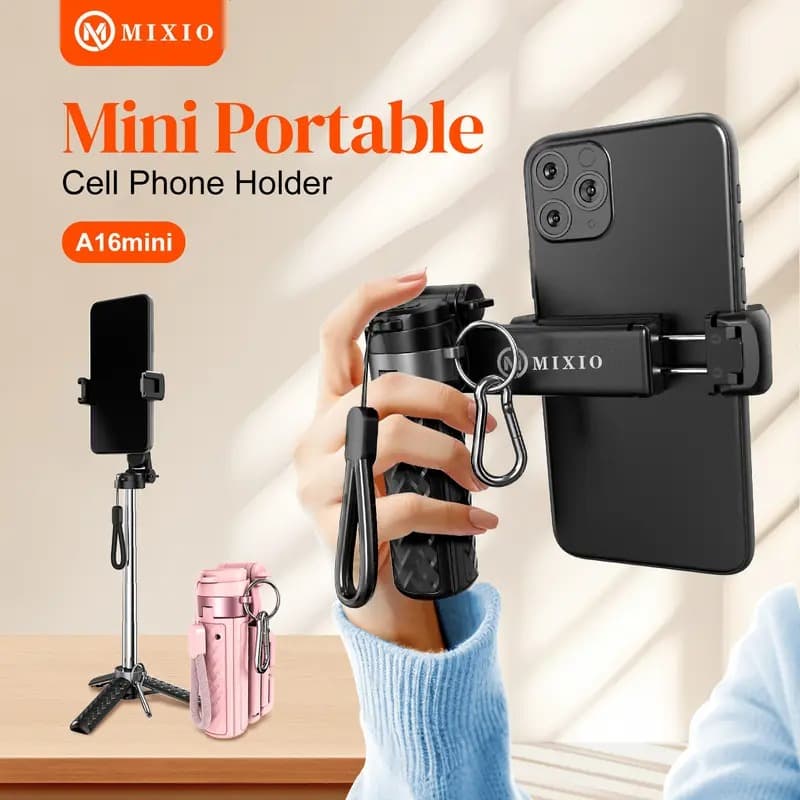 MIXIO A16 Mini Extendable Pocket Grip Tripod Mini Selfie Stick With Bluetooth Remote — image 1