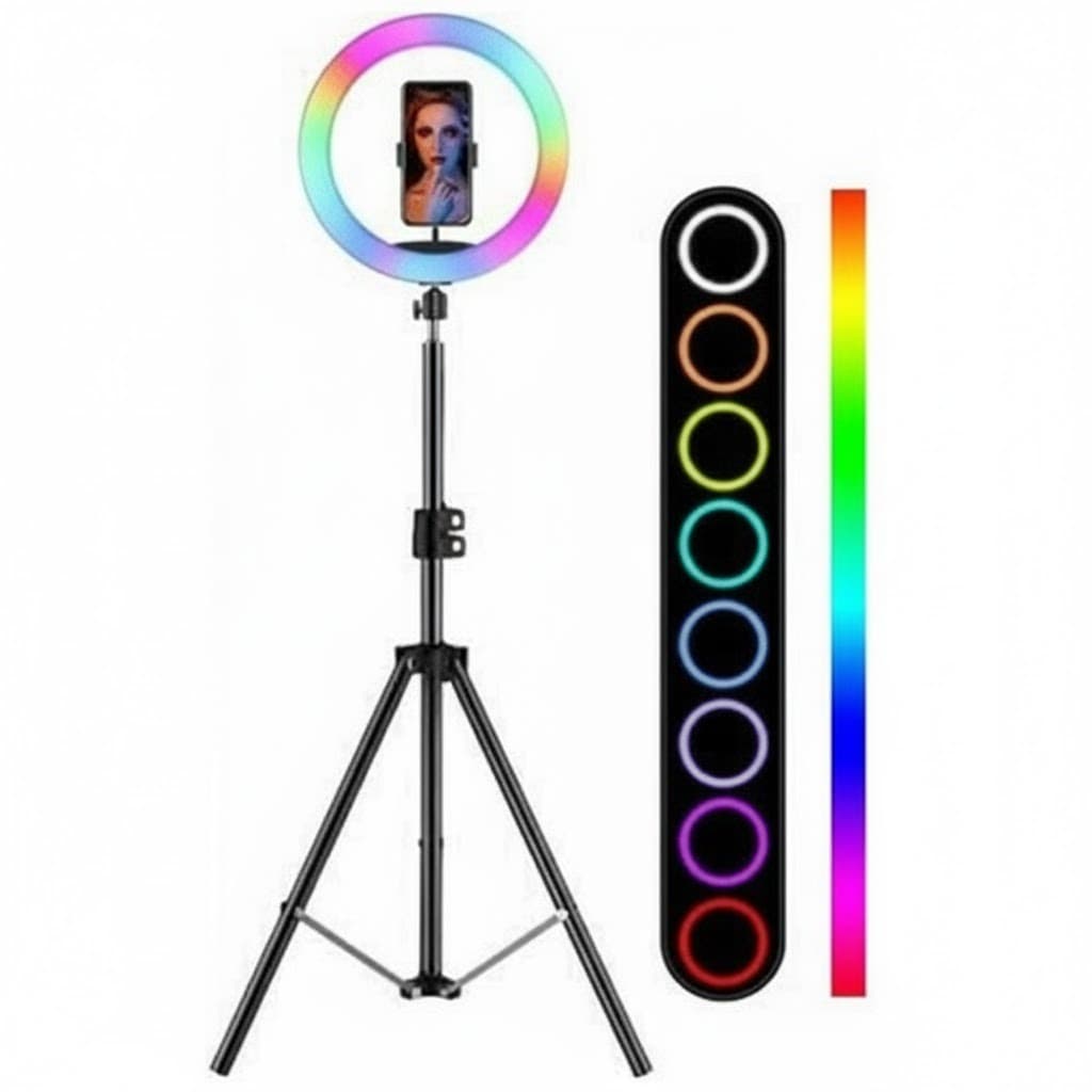 MJ33 RGB 33cm Professional LED Ring Light With Tripod & Phone Holder — image 1