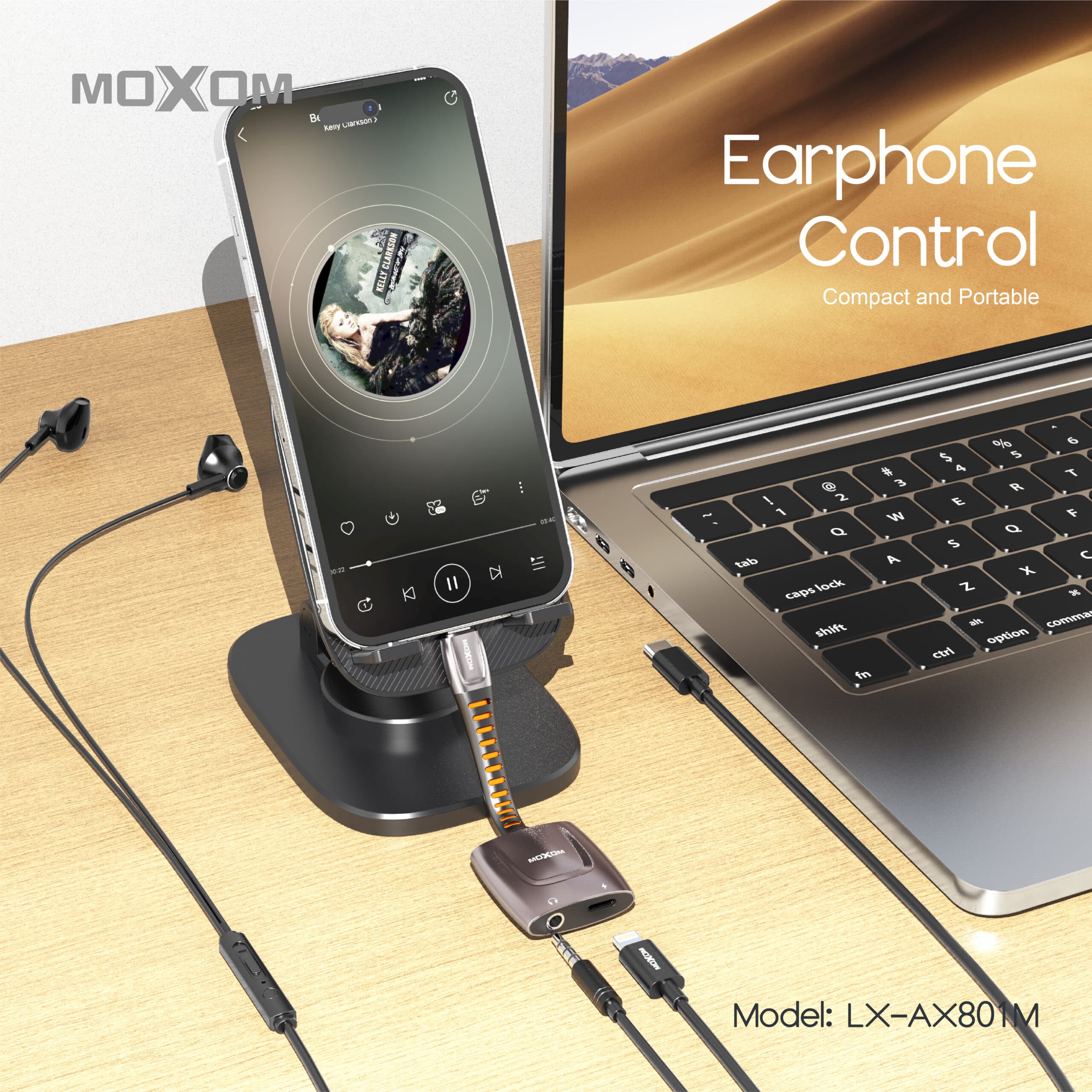 Moxom LX-AX801M Lightning To 3.5mm & Charging Adapter — image 2