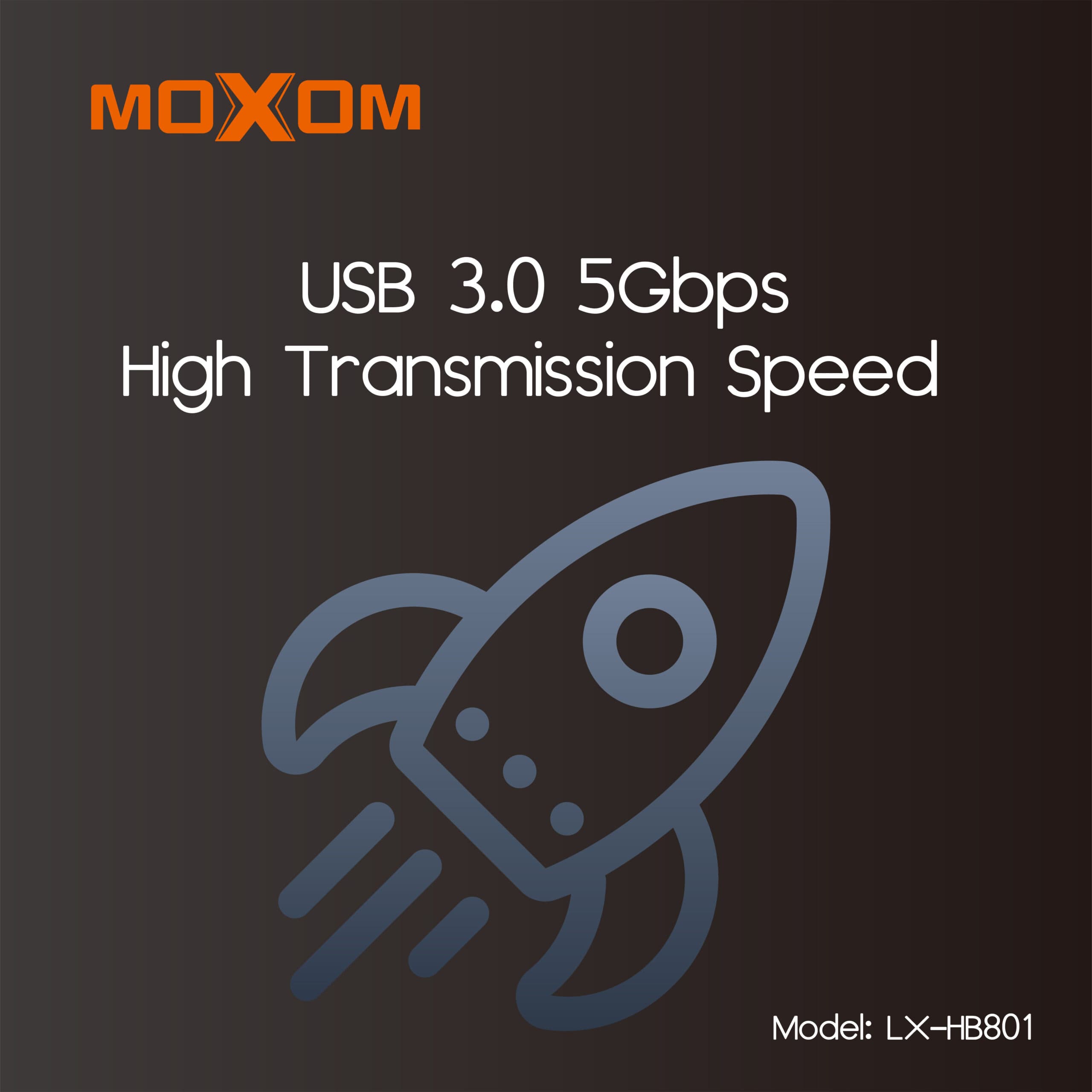 Moxom LX-HB801 5 In 1 Type C 3.0 Portable Hub For Laptops — image 3