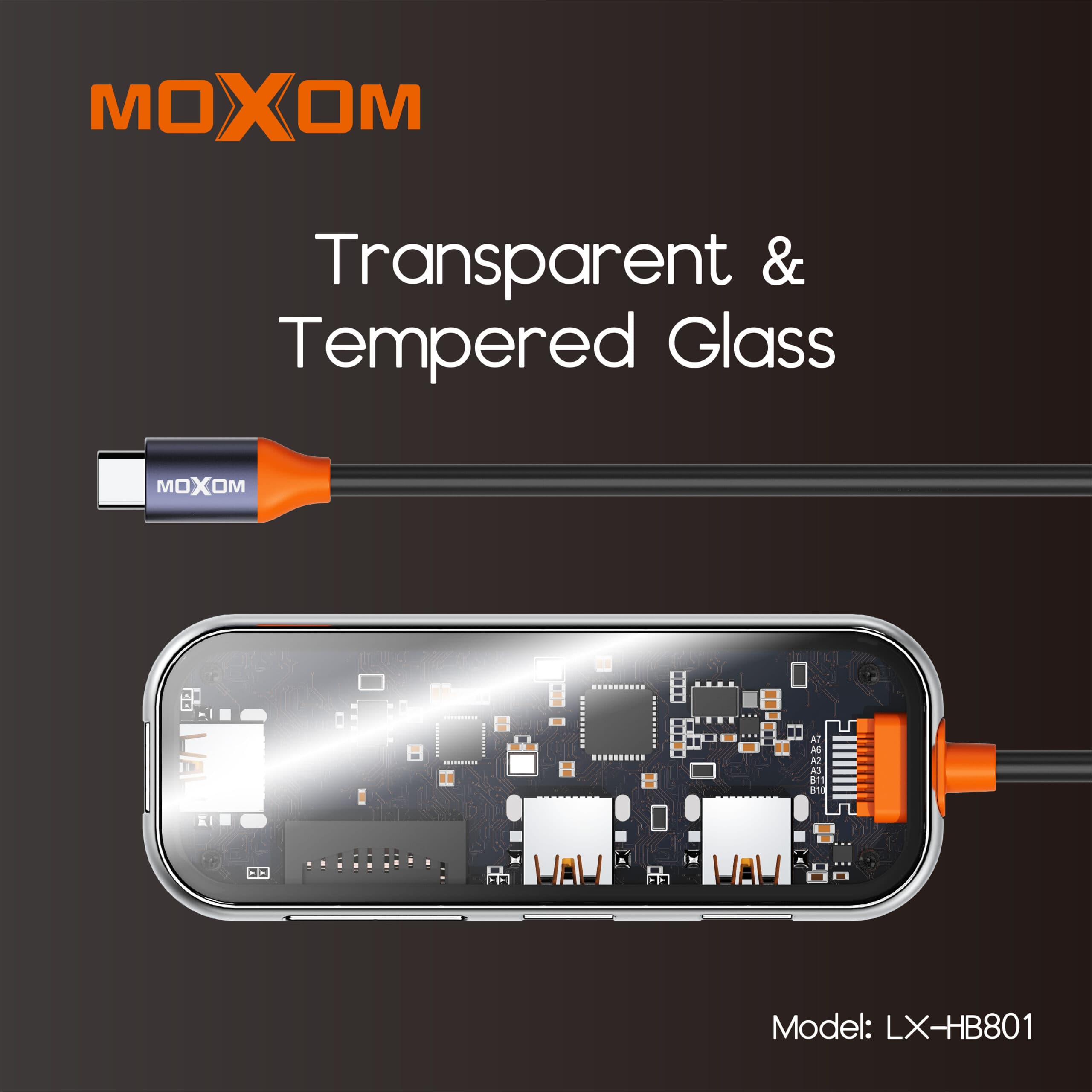 Moxom LX-HB801 5 In 1 Type C 3.0 Portable Hub For Laptops — image 4