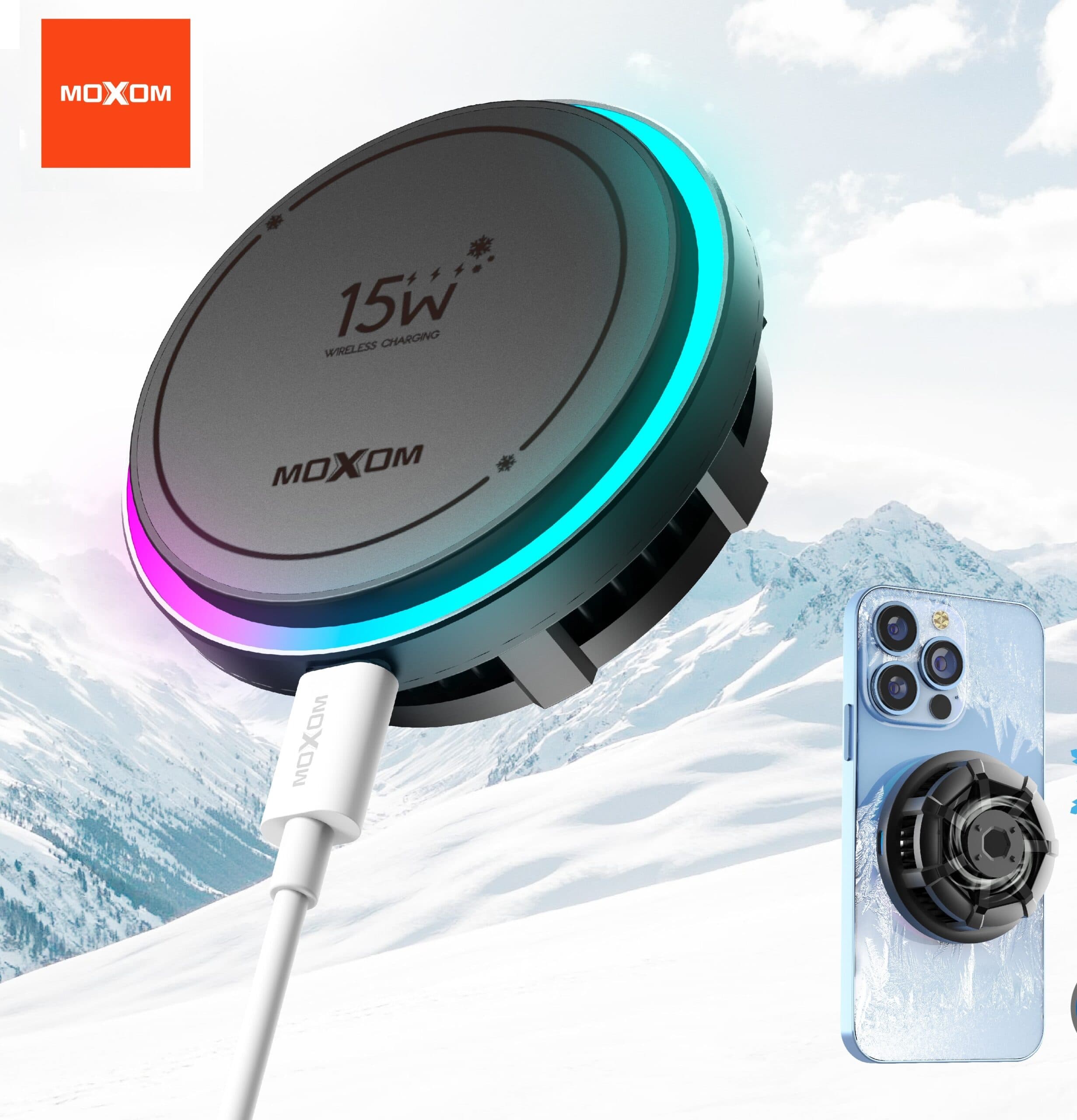 Moxom MX CP05 15 Watt Magnetic Wireless Charger Mobile Cooler — image 1