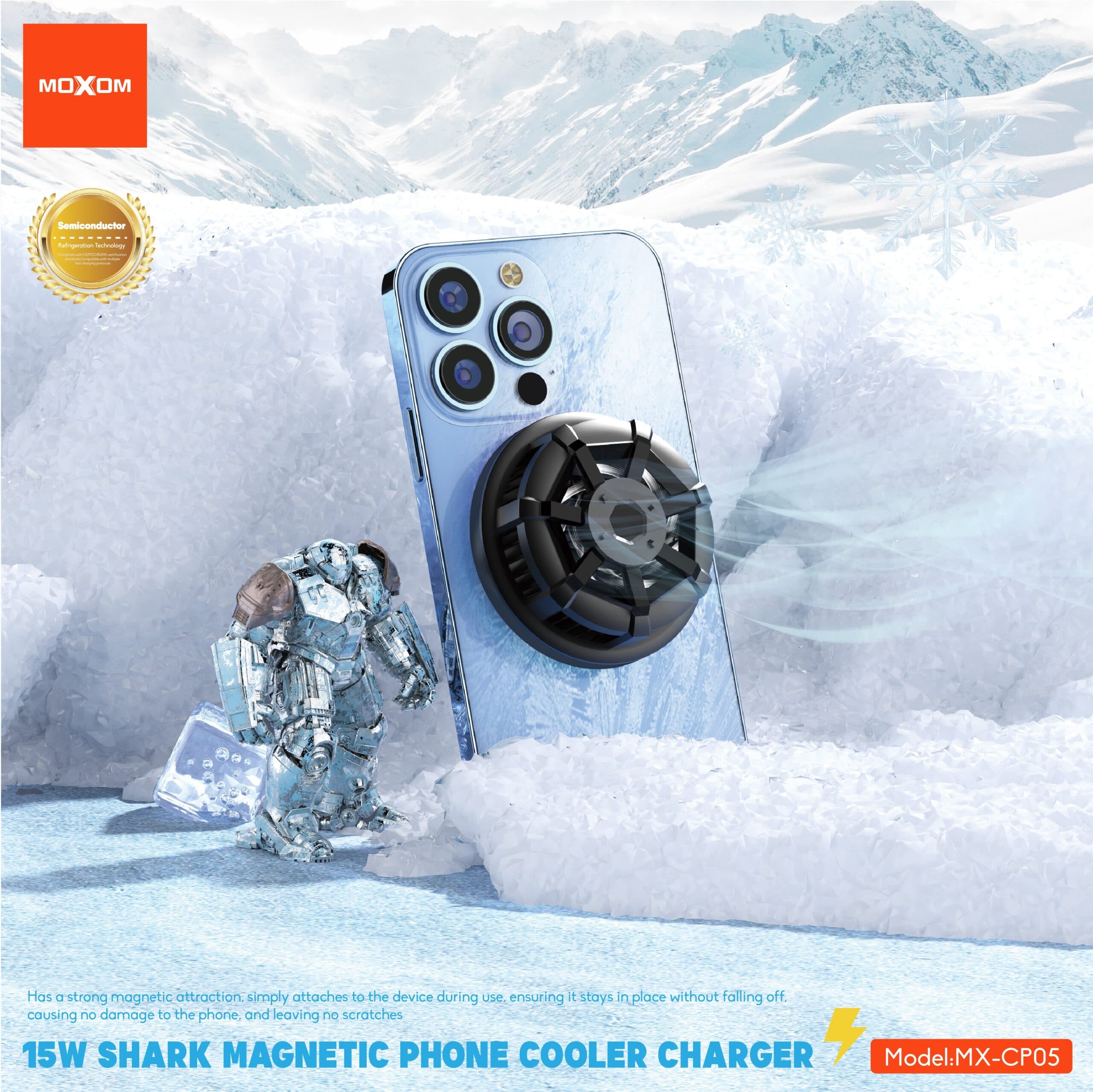 Moxom MX CP05 15 Watt Magnetic Wireless Charger Mobile Cooler — image 3