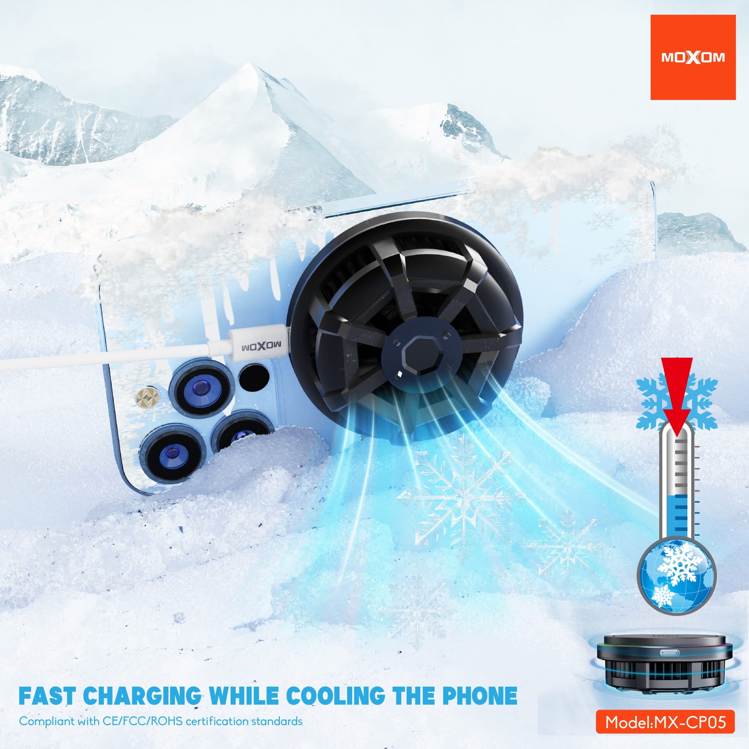 Moxom MX CP05 15 Watt Magnetic Wireless Charger Mobile Cooler — image 2