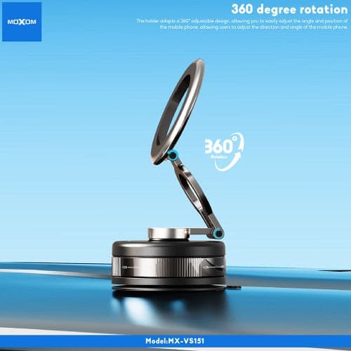 Moxom MX VS151 Magnetic Vacuum Suction Car Phone Holder With 360° Rotation — image 2