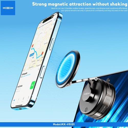 Moxom MX VS151 Magnetic Vacuum Suction Car Phone Holder With 360° Rotation — image 3